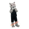 Light gray moving Leopard Mascot Costume, Light gray moving Leopard Costume