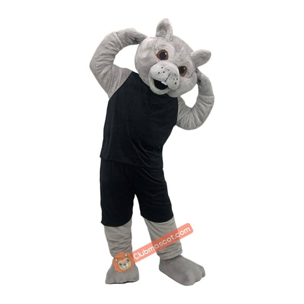 Light gray moving Leopard Mascot Costume, Light gray moving Leopard Costume