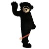 Long Hair Black Bear Cartoon Mascot Costume, Long Hair Black Bear Cartoon Costume