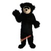 Long Hair Black Bear Cartoon Mascot Costume, Long Hair Black Bear Cartoon Costume