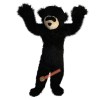 Long Hair Black Bear Cartoon Mascot Costume, Long Hair Black Bear Cartoon Costume