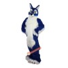 Long Hair Blue Wolf Cartoon Mascot Costume, Long Hair Blue Wolf Cartoon Costume