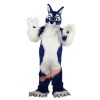 Long Hair Blue Wolf Cartoon Mascot Costume, Long Hair Blue Wolf Cartoon Costume