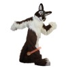 Long Hair Brown Wolf Cartoon Mascot Costume, Long Hair Brown Wolf Cartoon Costume