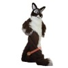 Long Hair Brown Wolf Cartoon Mascot Costume, Long Hair Brown Wolf Cartoon Costume