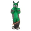 Long Hair Green Wolf Mascot Costume, Long Hair Green Wolf Costume