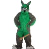 Long Hair Green Wolf Mascot Costume, Long Hair Green Wolf Costume