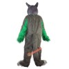 Long Hair Green Wolf Mascot Costume, Long Hair Green Wolf Costume