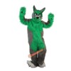 Long Hair Green Wolf Mascot Costume, Long Hair Green Wolf Costume