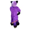 Long Hair Purple Wolf Fox Dog Cartoon Mascot Costume, Long Hair Purple Wolf Fox Dog Cartoon Costume