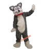 Long-Haired Grey Husky Wolf Mascot Costume, Long-Haired Grey Husky Wolf Costume