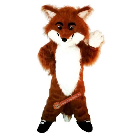 Long Hairy Fox Cartoon Mascot Costume, Long Hairy Fox Cartoon Costume