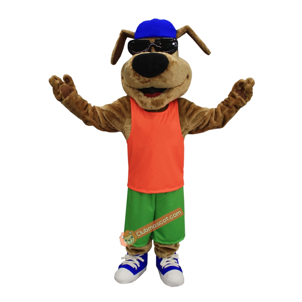 Lucky Glasses Dog Mascot Costume, Lucky Glasses Dog Costume