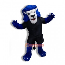 Blue Long Hair Lion Mascot Costume