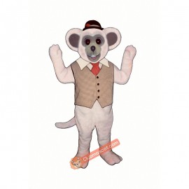 Marty Mouse With Vest And Hat Mascot Costume, Marty Mouse With Vest And Hat Costume