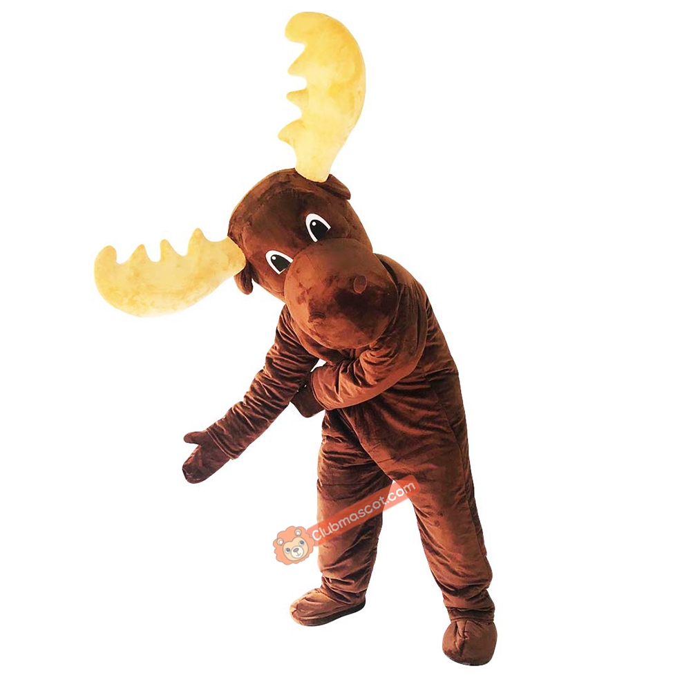 Moose Elk Wapiti Horned Deer Cartoon Mascot Costume, Moose Elk Wapiti Horned Deer Cartoon Costume