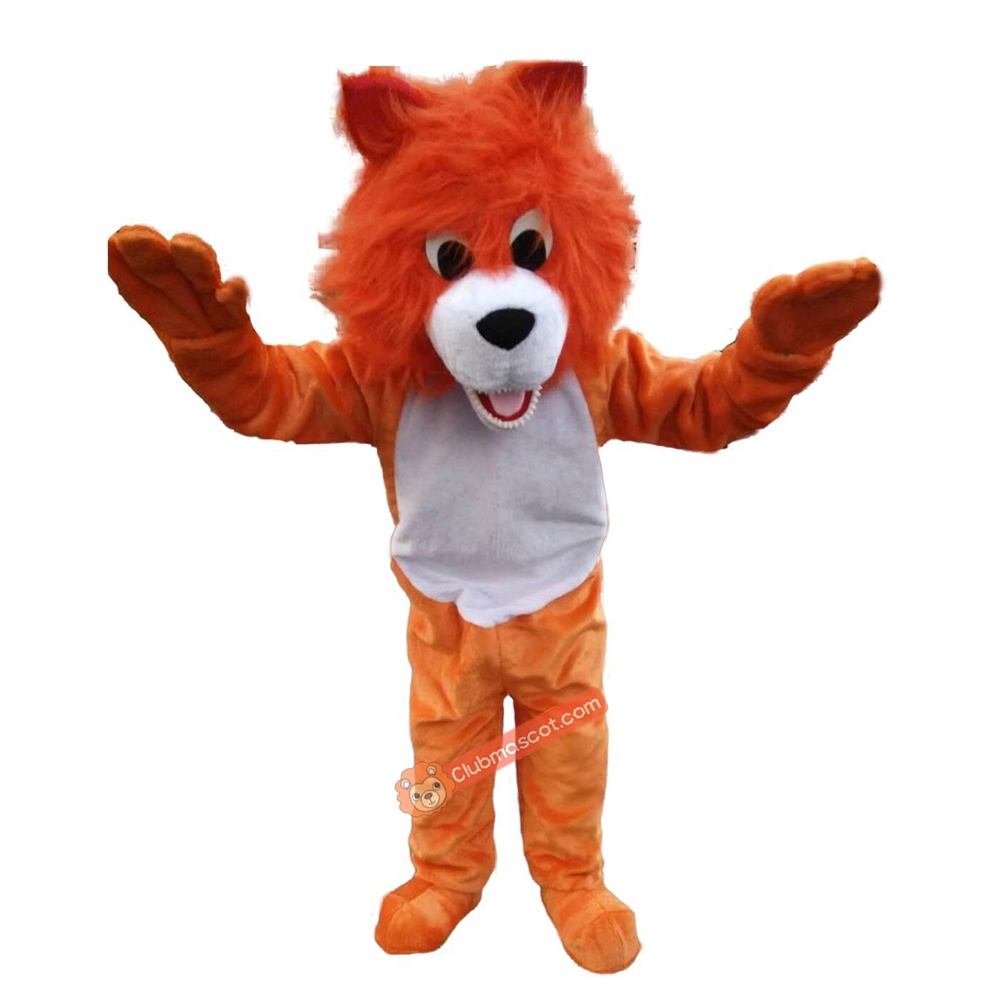 Orange Lion Mascot Costume, Orange Lion Costume