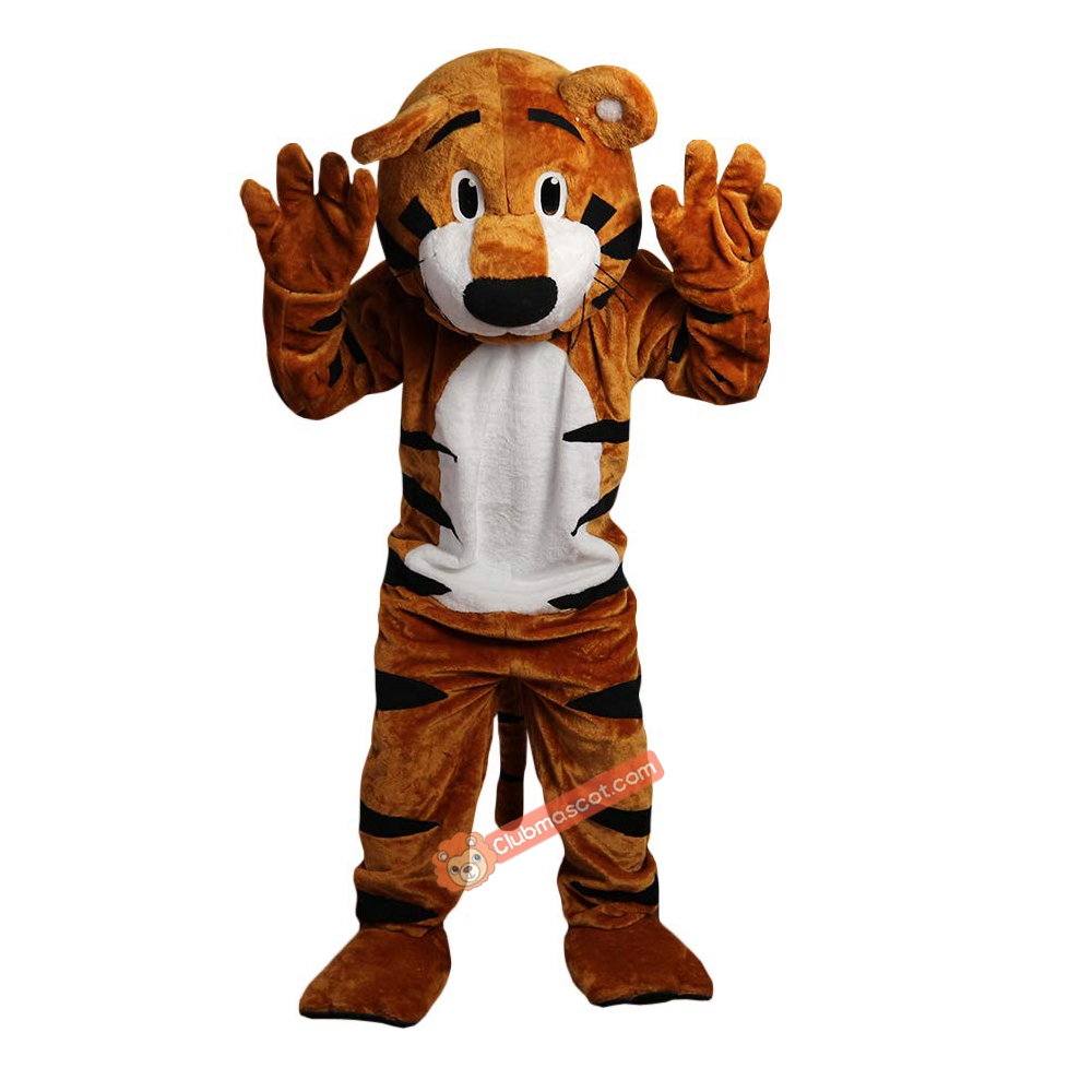 Orange Tiger Cartoon Mascot Costume, Orange Tiger Cartoon Costume