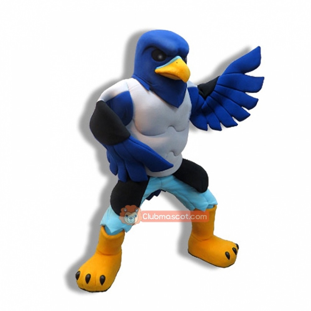 College Blue Falcon Mascot Costume