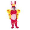 Pink Butterfly Rabbit Bunny Cartoon Mascot Costume, Pink Butterfly Rabbit Bunny Cartoon Costume