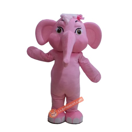 Pink Elephant Character Mascot Costume, Pink Elephant Character Costume