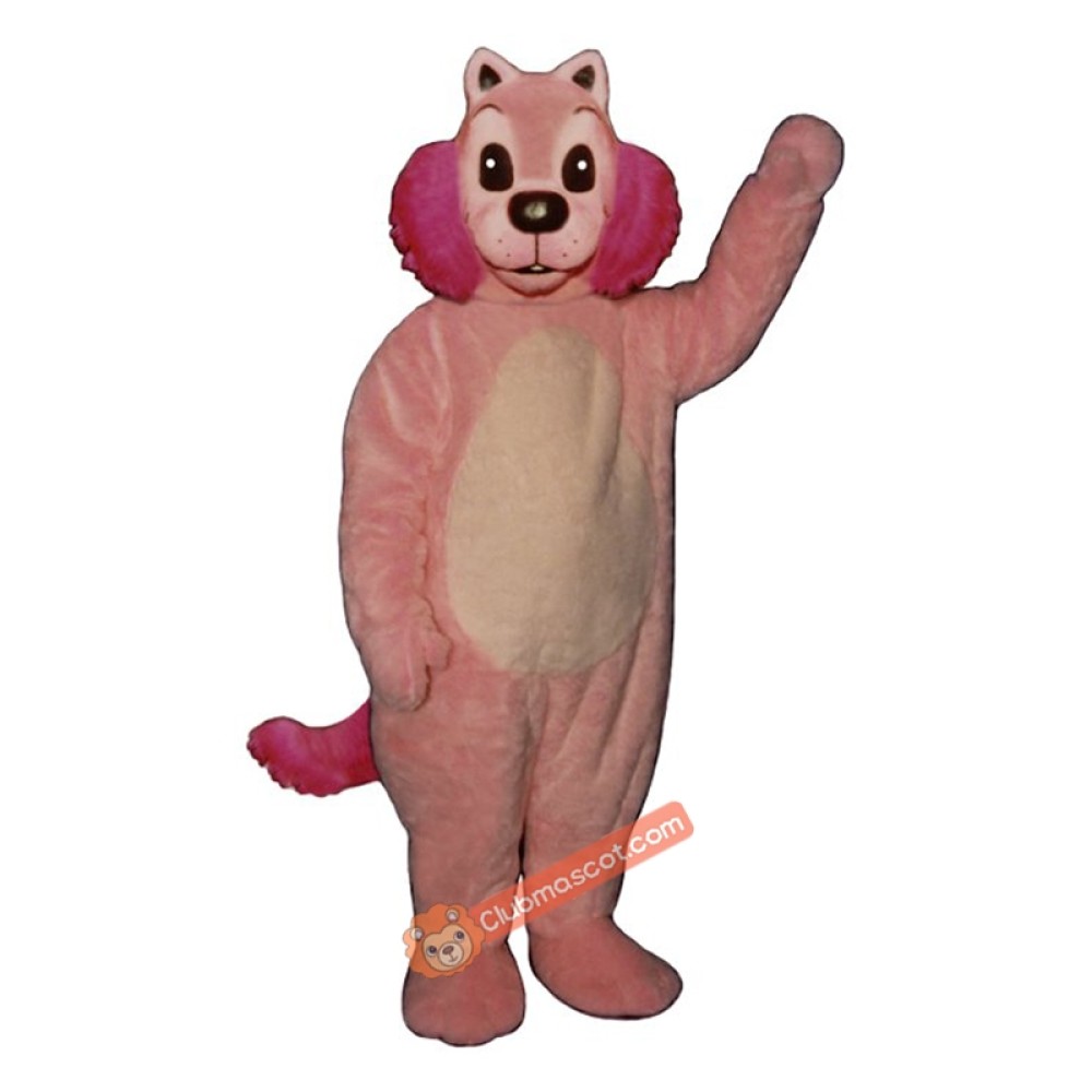 Pink Mink Mascot Costume, Pink Mink Costume