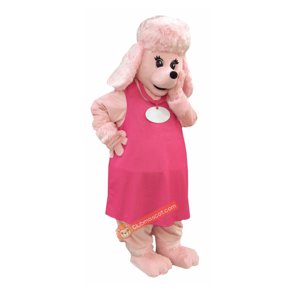 Pink Petals Poodle Mascot Costume, Pink Petals Poodle Costume