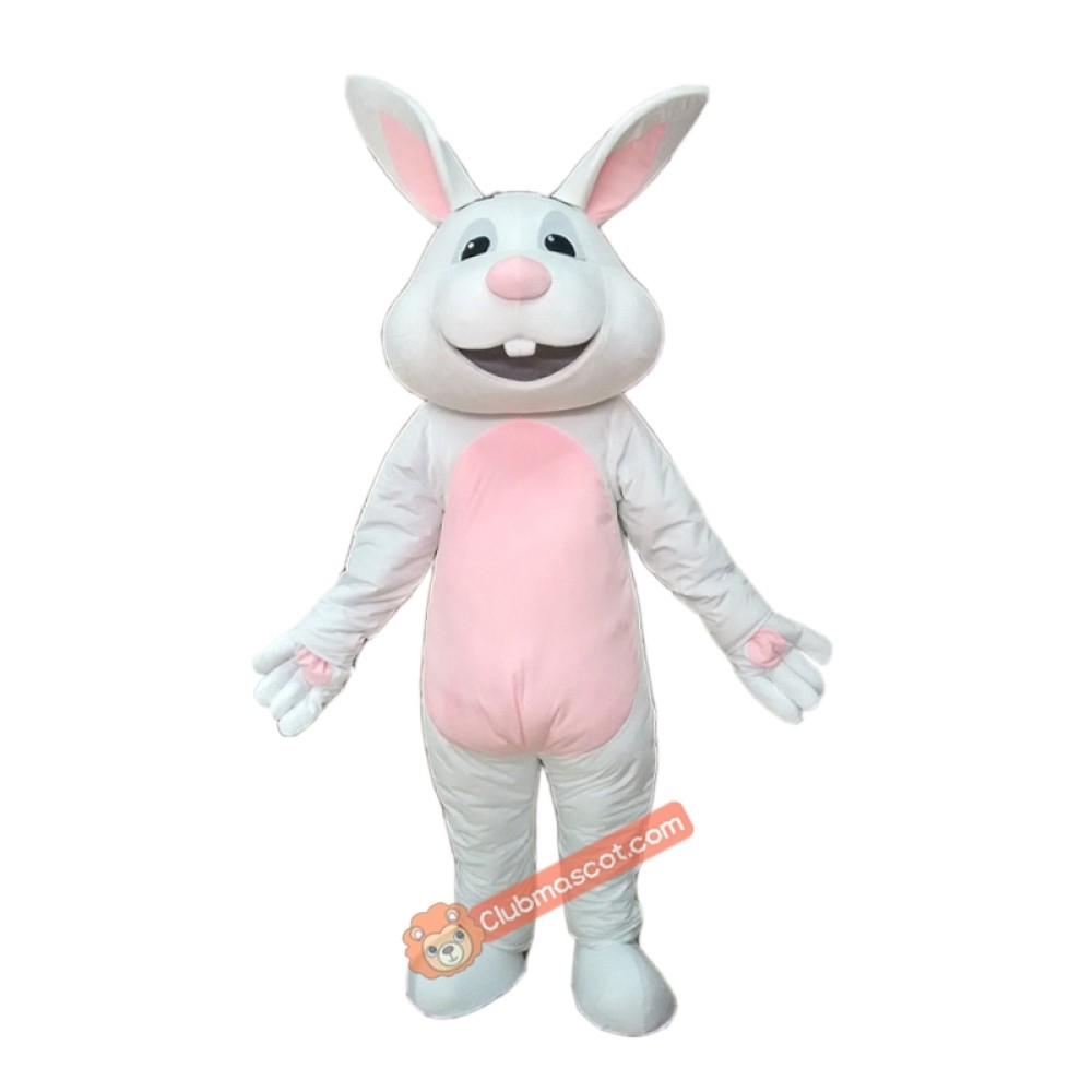 Pink White Rabbit Mascot Costume, Pink White Rabbit Costume