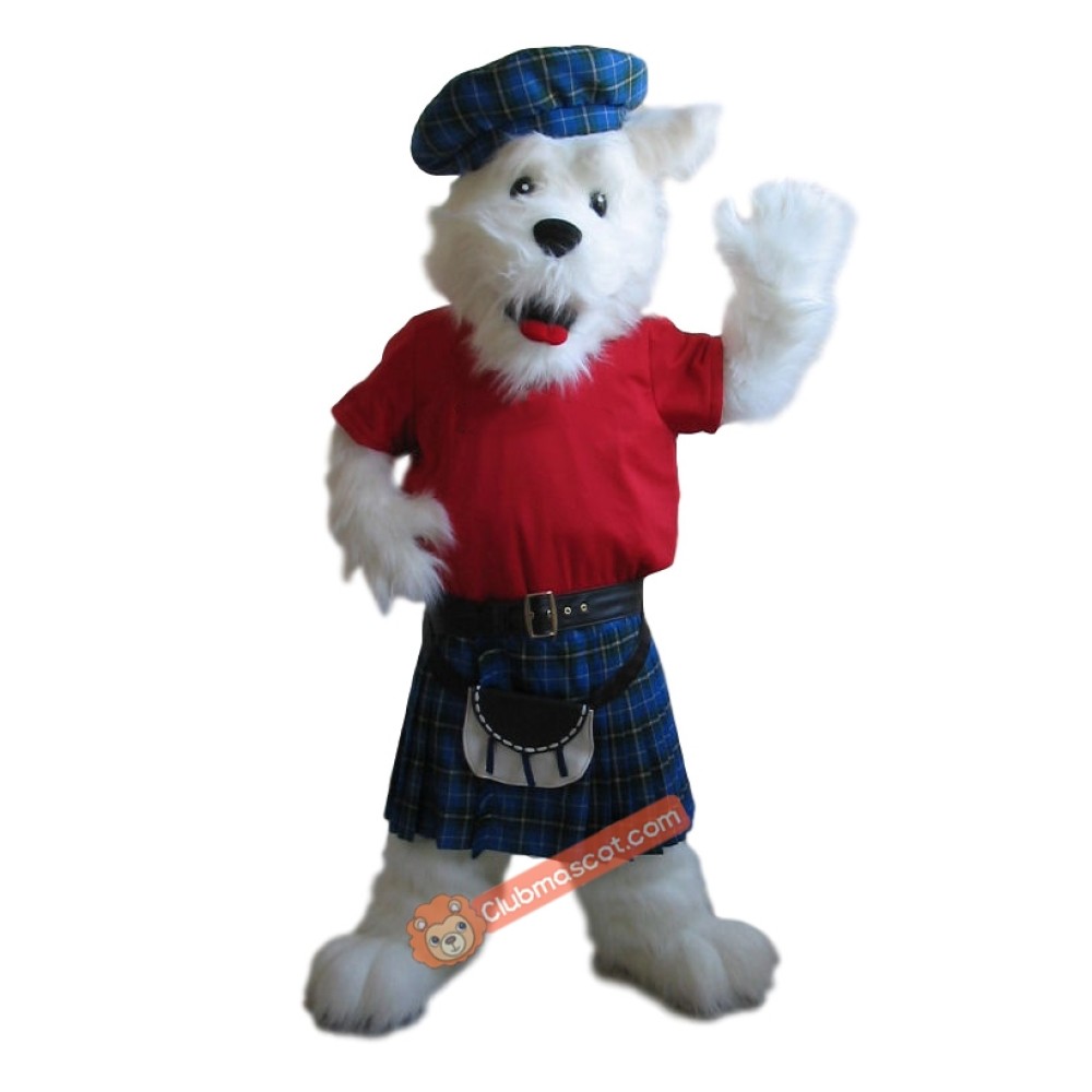 Plush Kilt Dog Mascot Costume, Plush Kilt Dog Costume