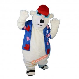 Polar Bear Cartoon Mascot Costume, Polar Bear Cartoon Costume