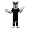 Police Gray Wolf Cartoon Mascot Costume, Police Gray Wolf Cartoon Costume