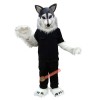 Police Gray Wolf Cartoon Mascot Costume, Police Gray Wolf Cartoon Costume