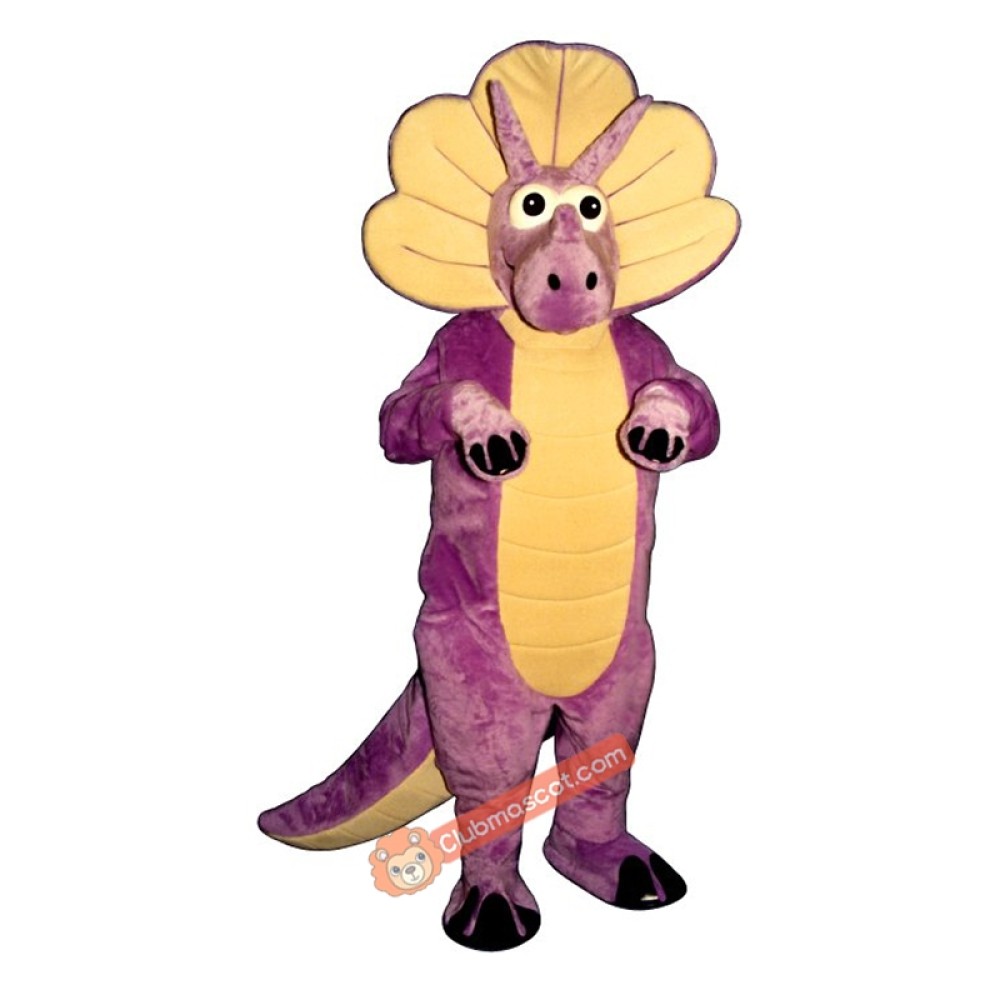 Purple Triceratops Mascot Costume, Purple Triceratops Costume