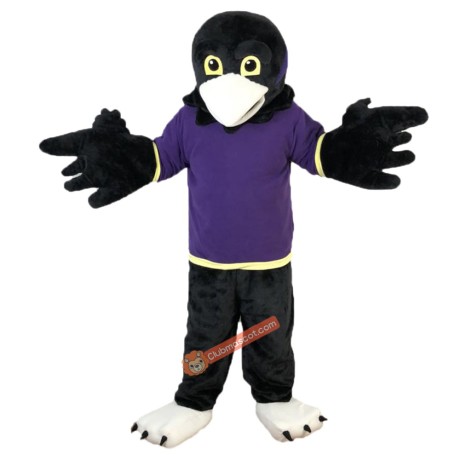 Purple Vest Sport Eagle Cartoon Mascot Costume, Purple Vest Sport Eagle Cartoon Costume