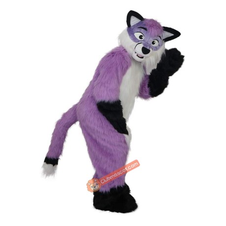 Purple Woolly Wolf Wolves Plush Wolf Cartoon Mascot Costume, Purple Woolly Wolf Wolves Plush Wolf Cartoon Costume