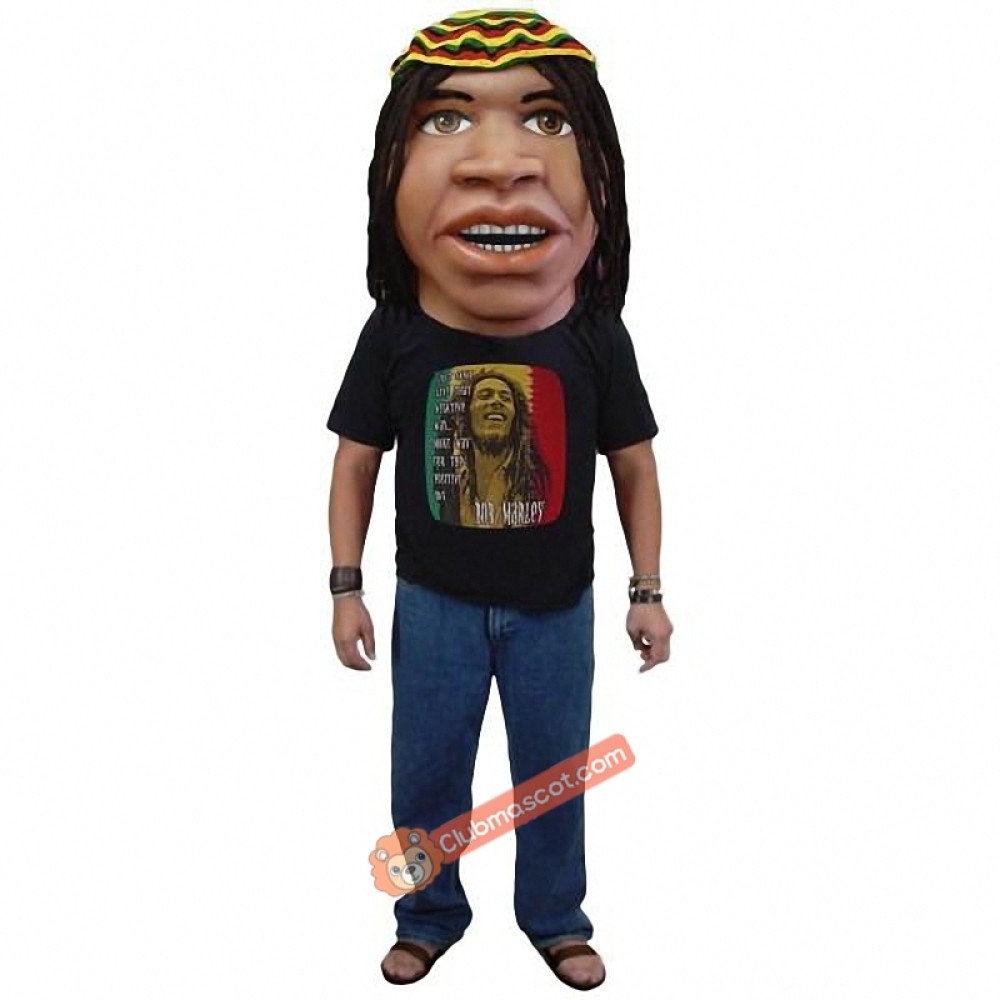 Rasta Man Mascot Costume, Rasta Man Mascot 