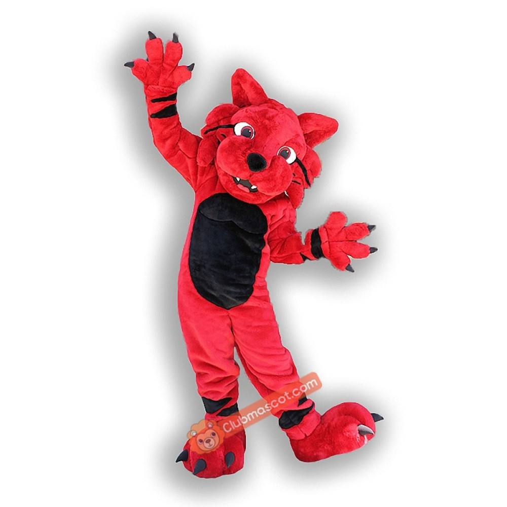 Red Bearcat Mascot Costume, Red Bearcat Costume