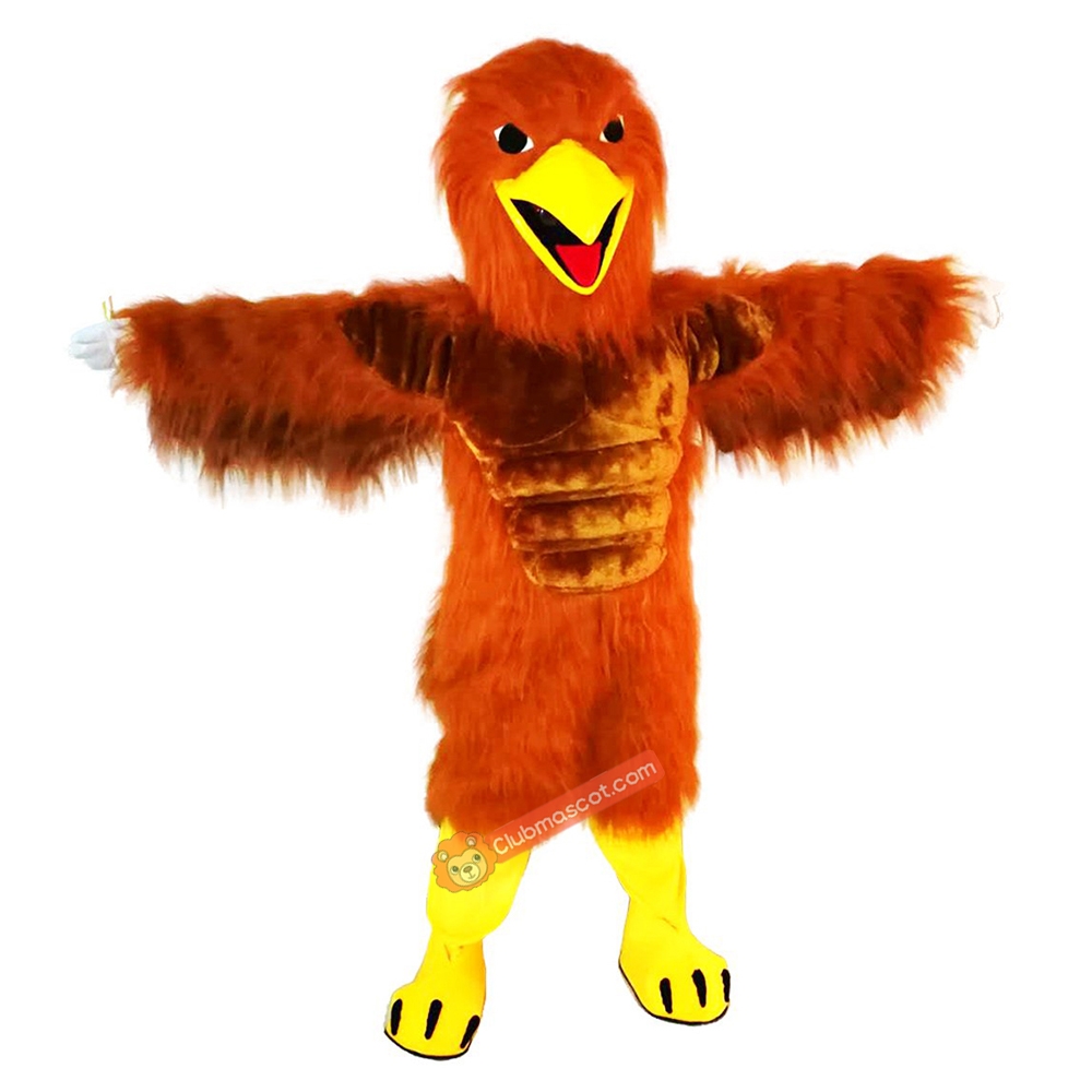 Red Brown Eagle Cartoon Mascot Costume, Red Brown Eagle Cartoon Costume