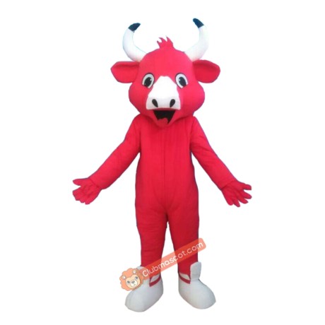 Red Bull Cow Custom Mascot Costume, Red Bull Cow Custom Costume