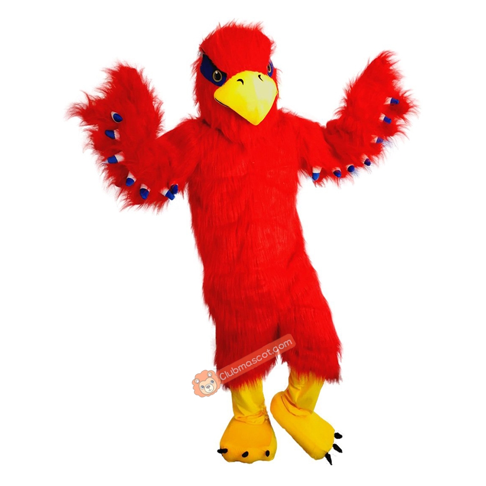 Red Eagle Bird Cartoon Mascot Costume, Red Eagle Bird Cartoon Costume