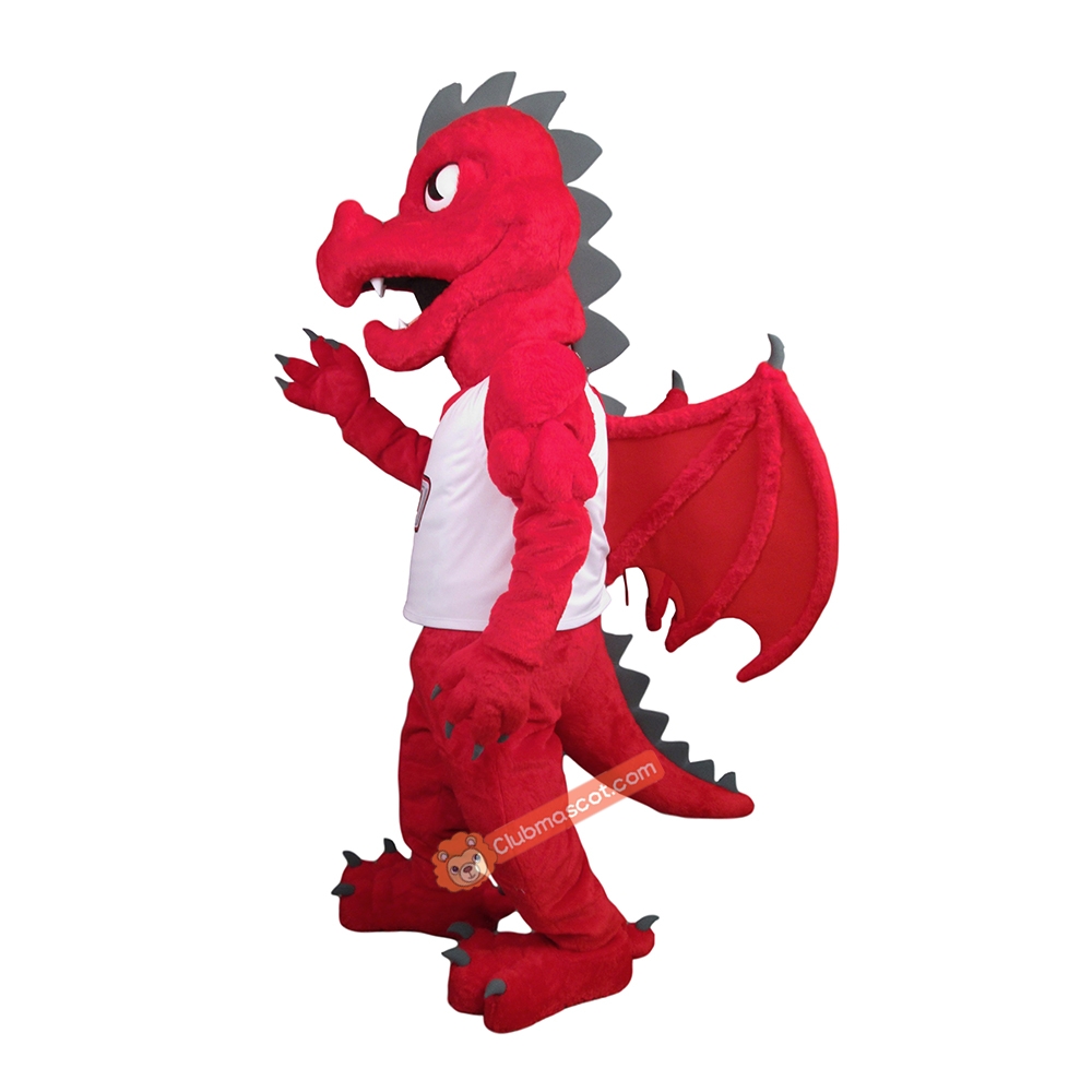 Red Ferocious Dragon Mascot Costume, Red Ferocious Dragon Costume