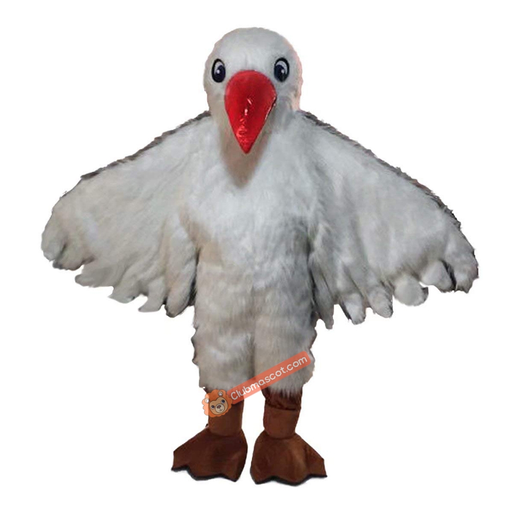 Red Mouth Seagull Cartoon Mascot Costume, Red Mouth Seagull Cartoon Costume