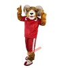 Red Sport Goat, Antelope Cartoon Mascot Costume, Red Sport Goat, Antelope Cartoon Costume