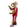 Red Sport Goat, Antelope Cartoon Mascot Costume, Red Sport Goat, Antelope Cartoon Costume