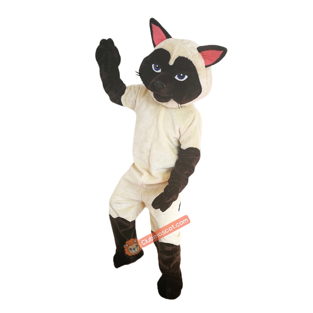 Siamese Cat Cartoon Mascot Costume, Siamese Cat Cartoon Costume