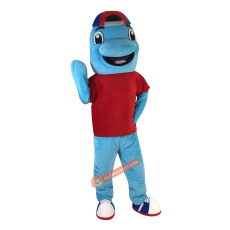 Sport Blue Dolphin Cartoon Mascot Costume, Sport Blue Dolphin Cartoon Costume