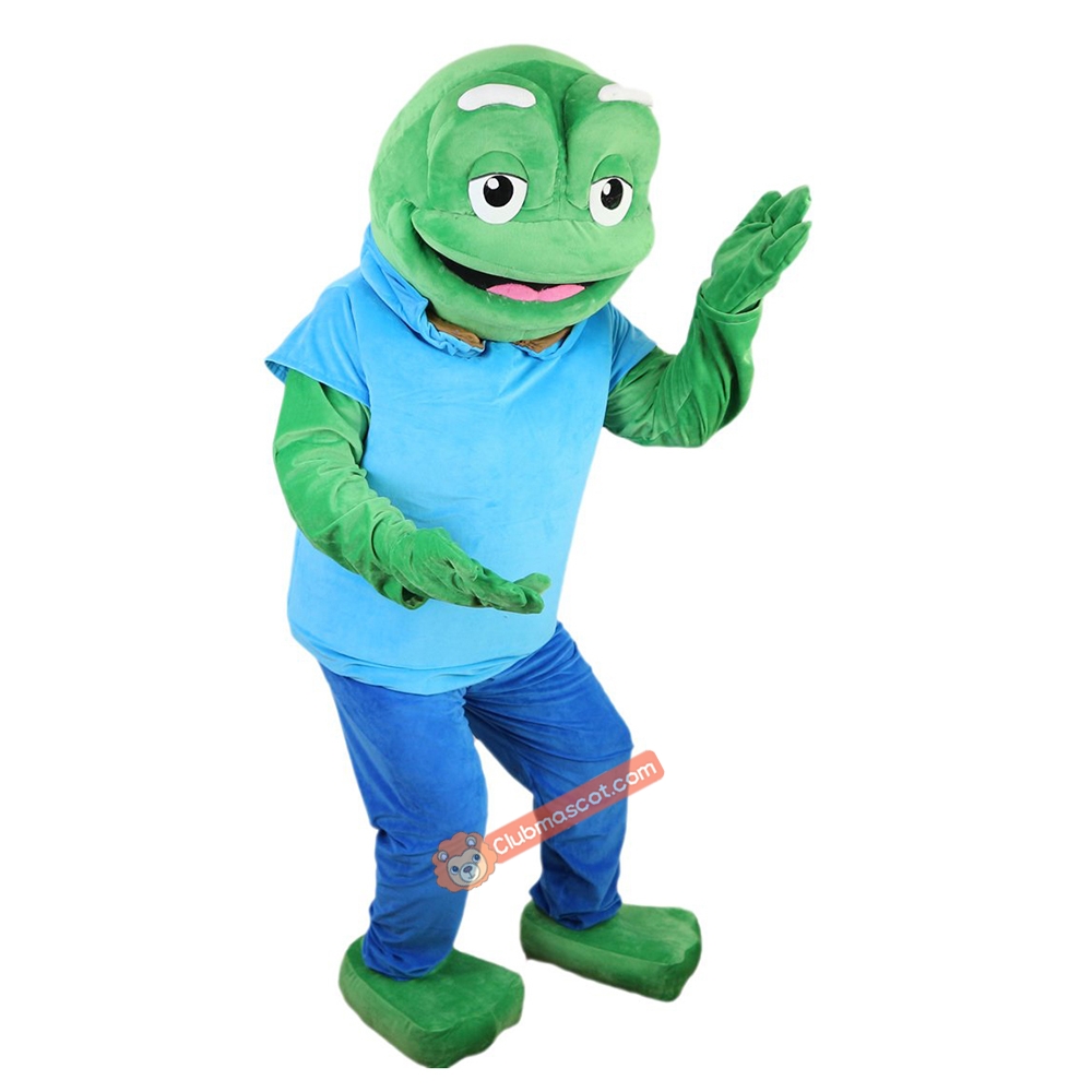 Sport Green Frog Cartoon Mascot Costume, Sport Green Frog Cartoon Costume