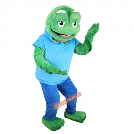 Sport Green Frog Cartoon Mascot Costume, Sport Green Frog Cartoon Costume