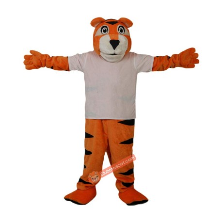 Sport Orange Tiger Cartoon Mascot Costume, Sport Orange Tiger Cartoon Costume