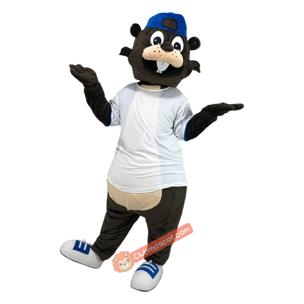 Sports Brown Beaver Castor Cartoon Mascot Costume, Sports Brown Beaver Castor Cartoon Costume